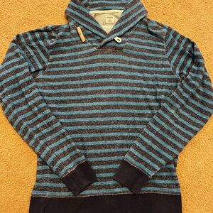 Bonobos Blue and Black Striped Turtleneck Sweater